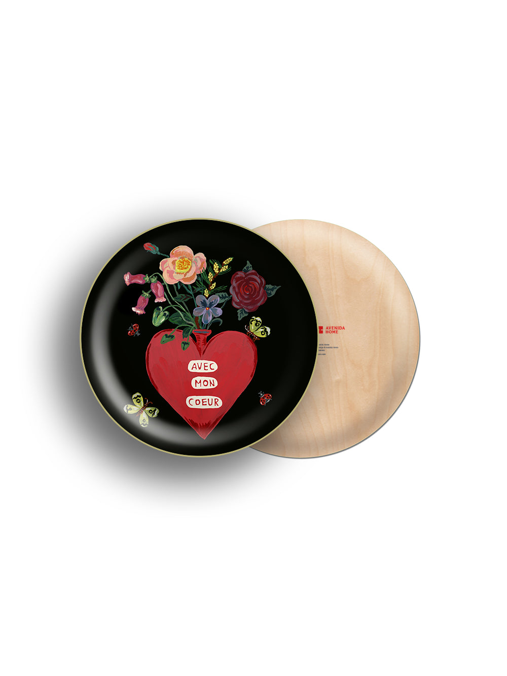 Avec Mon Coeur Birch Wood Mini Tray