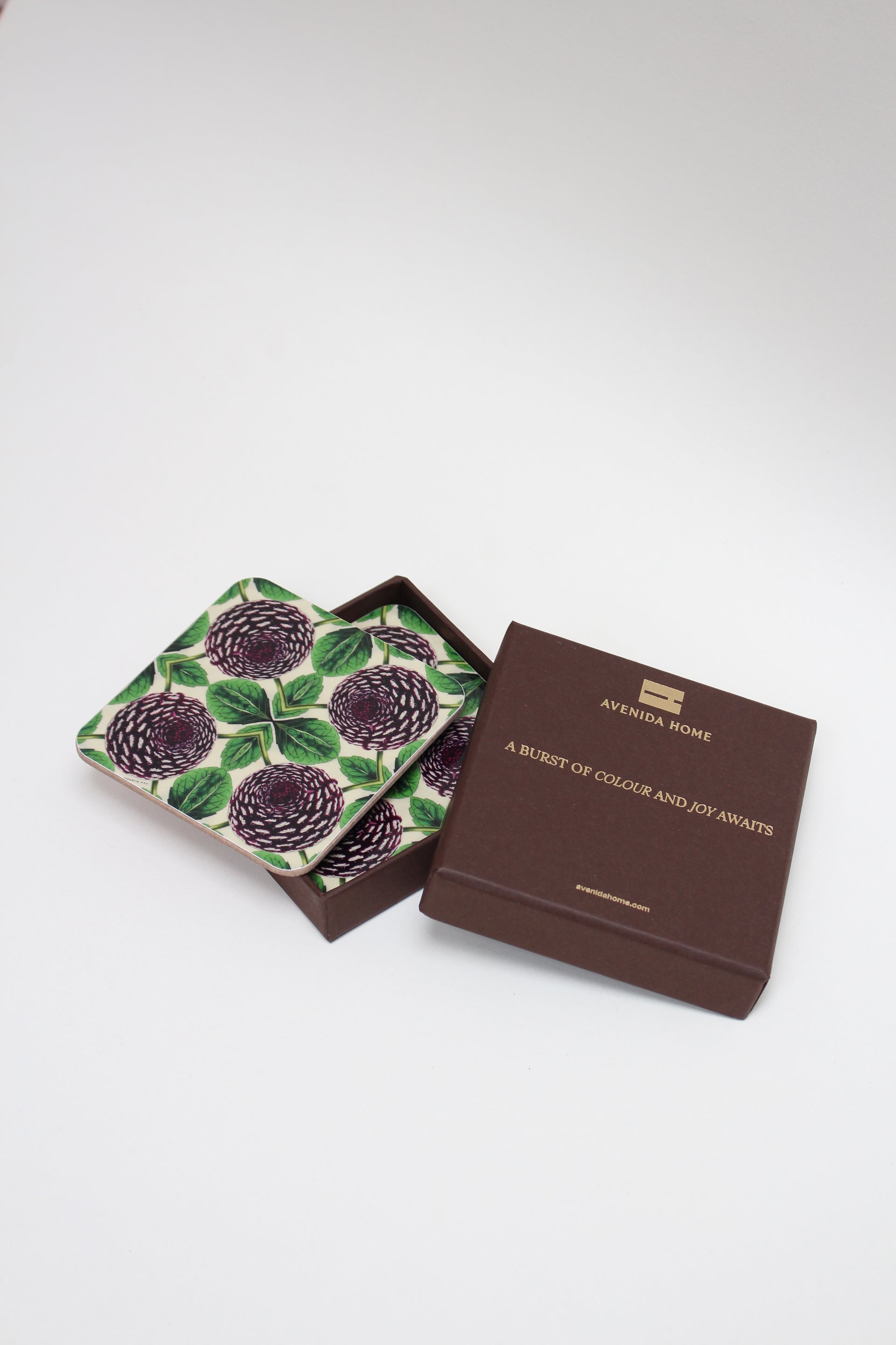 Purple Dahlia Set of 4 Coasters