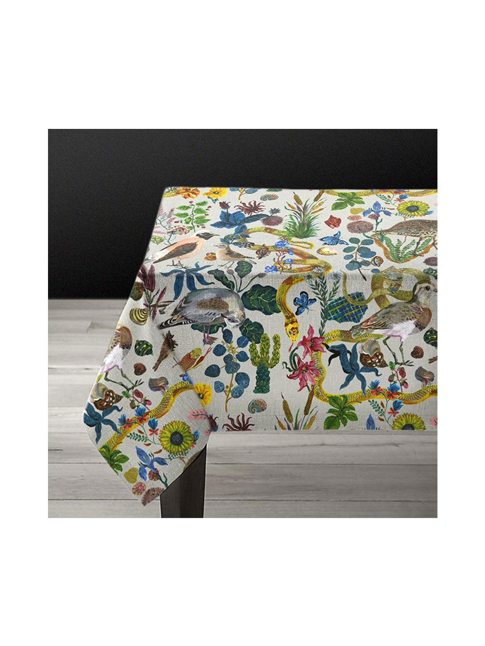 Birds In The Dunes Large 1.5 x 3m Linen Tablecloth Artwork by Nathalie Lété with Avenida Home