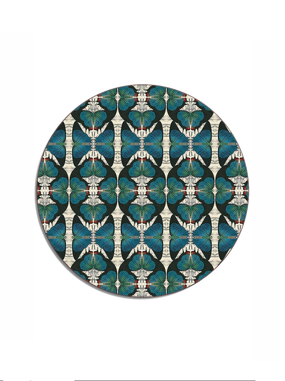 Blue Butterfly Round Placemat Design by Avenida Home with PATCH NYC 