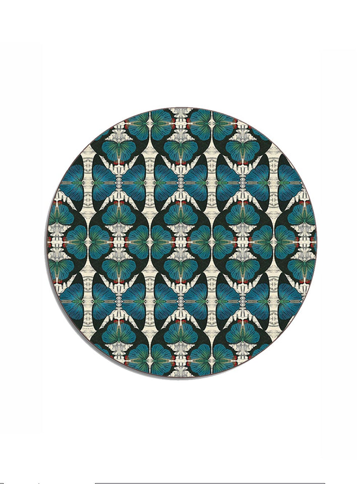Blue Butterfly Round Placemat Design by Avenida Home with PATCH NYC 