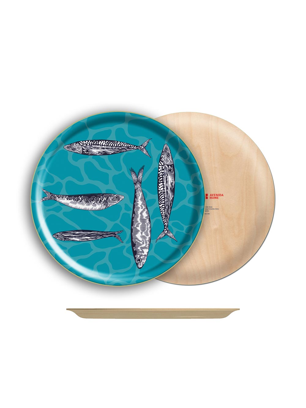 Blue Tide Aqua Large Round Tray