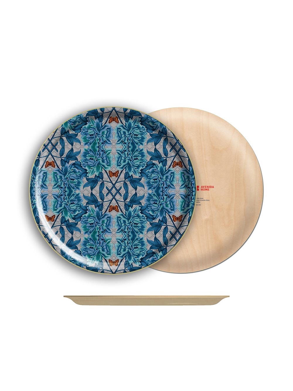 Blue Tree Peony Round Tray