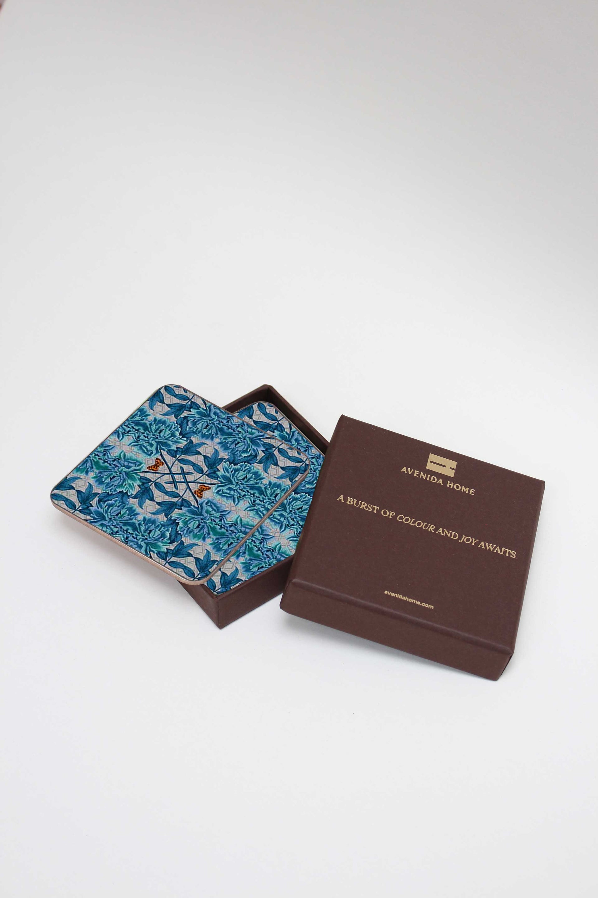 Blue Tree Peony Set of 4 Coasters