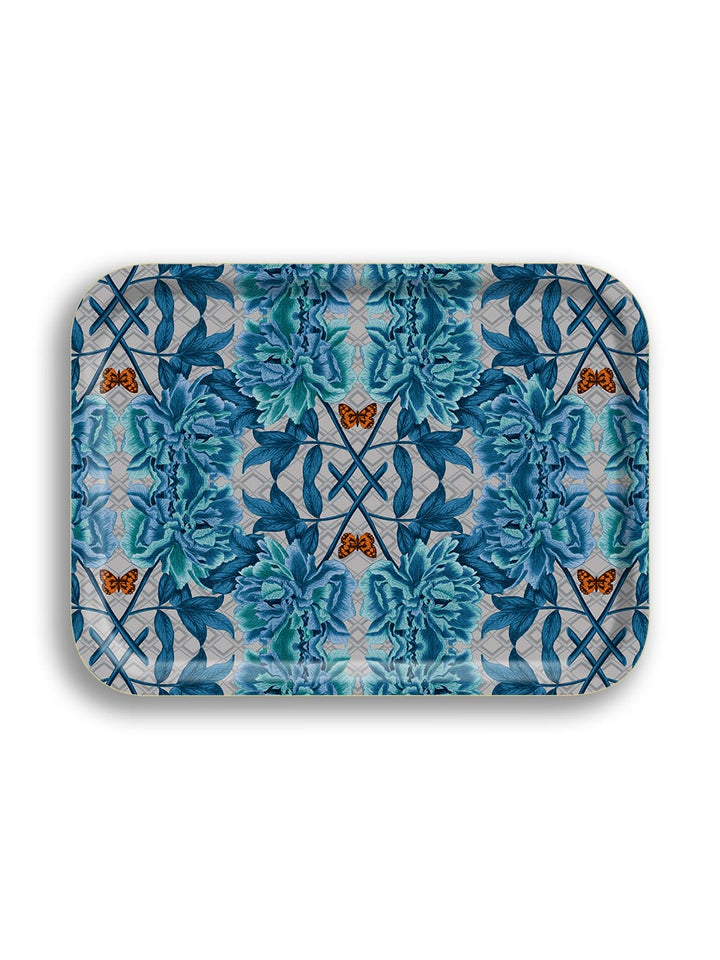 Blue Tree Peony Small Tray Design by Avenida Home with PATCH NYC 