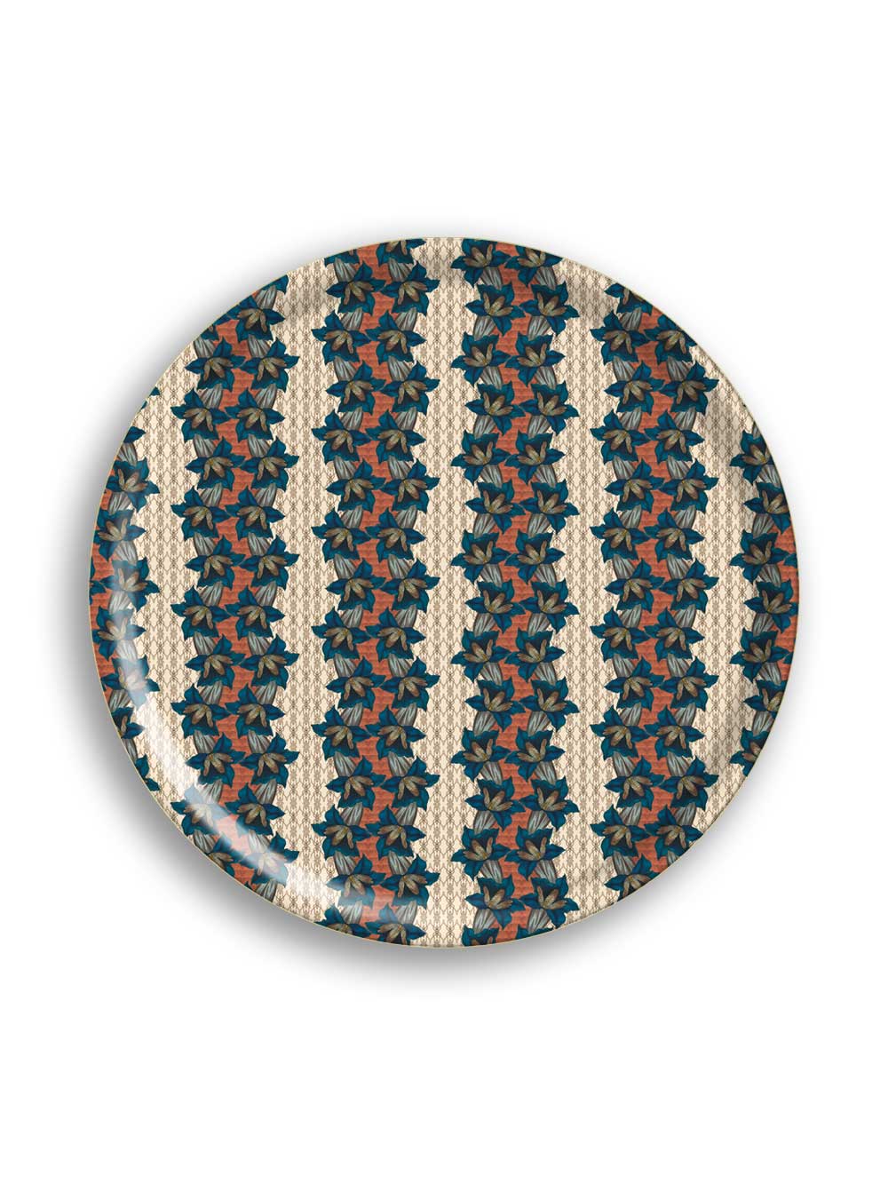 Blue Trumpet Large Round Tray