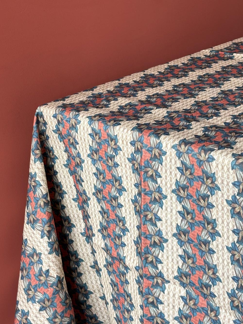 Blue Trumpet 1.5 x 2m Linen Tablecloth