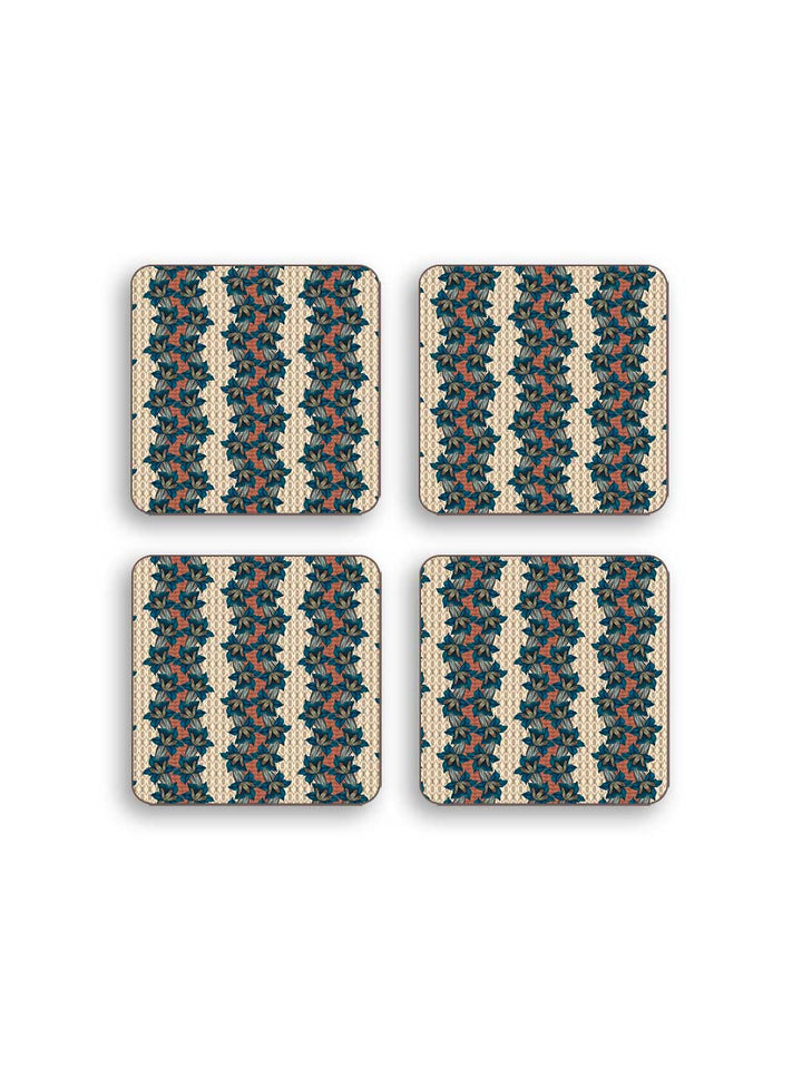 Blue Trumpet Coaster Set Design by Avenida Home with PATCH NYC 