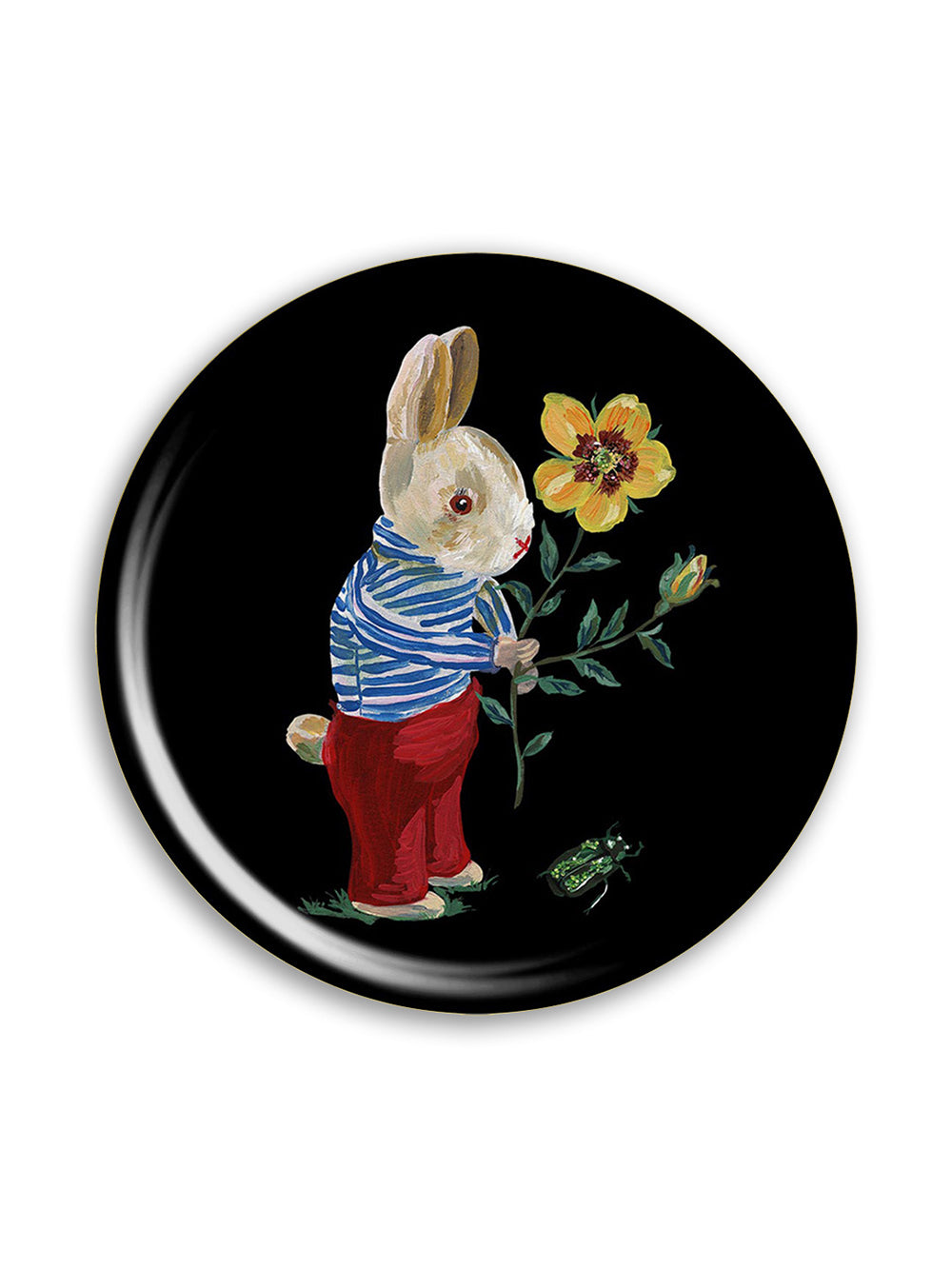 Bunny Round Birch Wood Tray