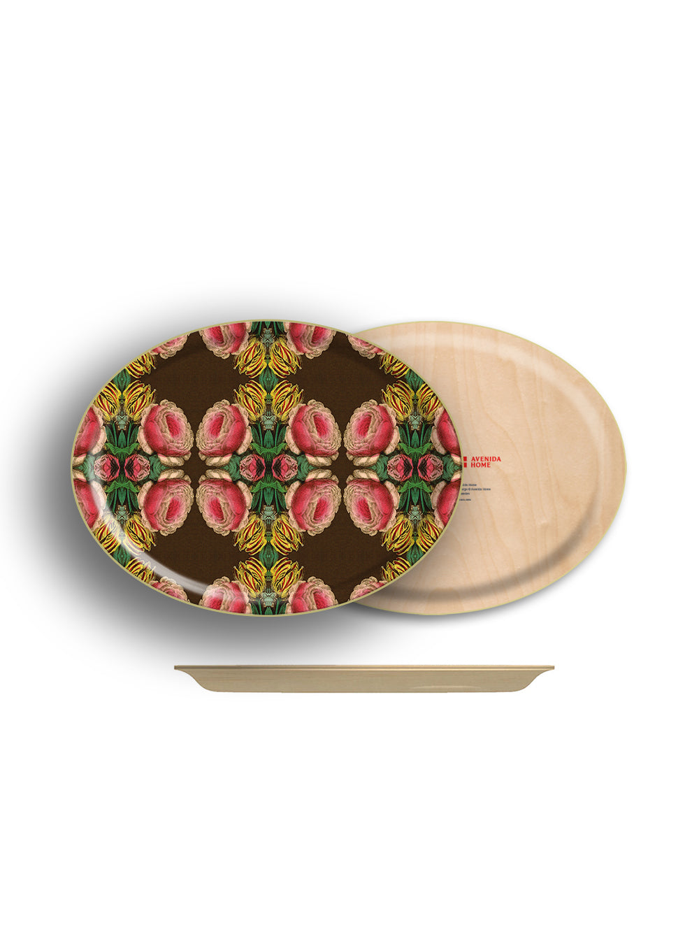 Cabbage Rose Oval Tray