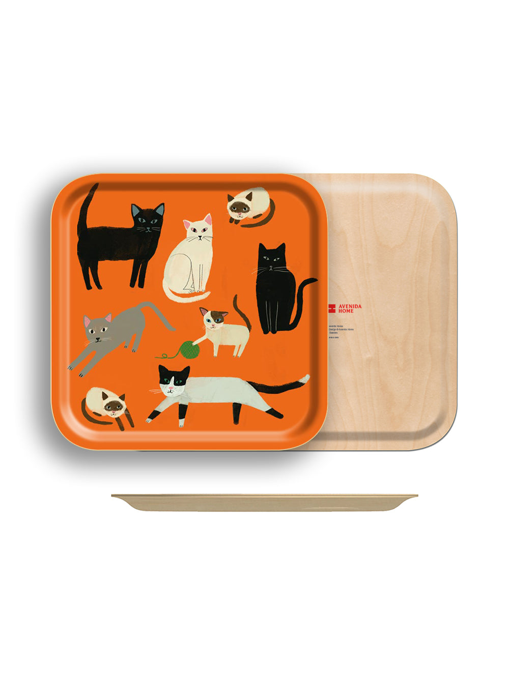 Cats Orange Small Square Tray
