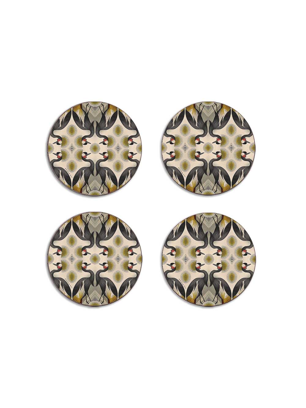 Crested Crane Set of 4 Coasters