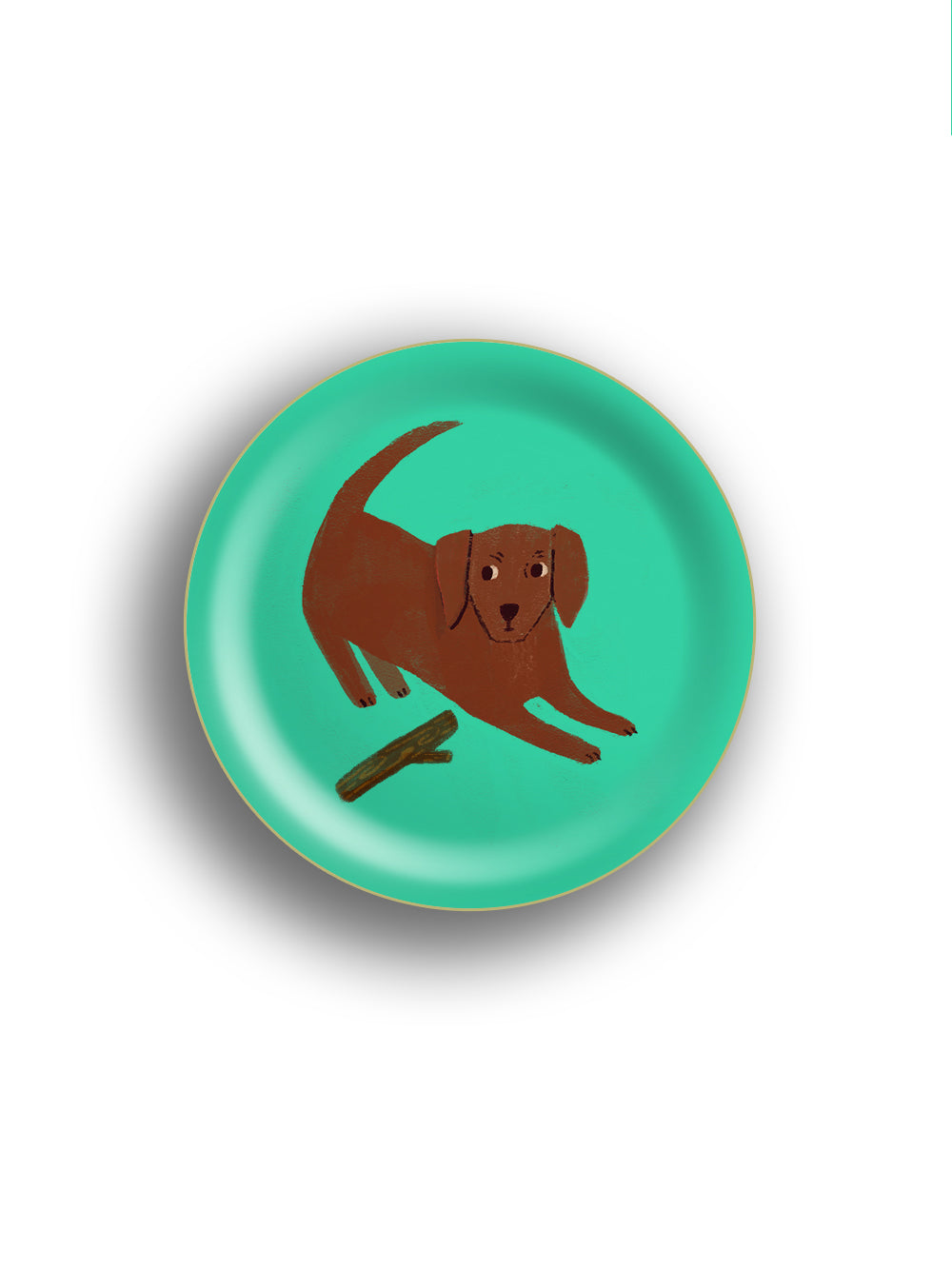 Dogs Stick Jade Birchwood Mini Tray by Avenida Home featuring an illustrated dog design