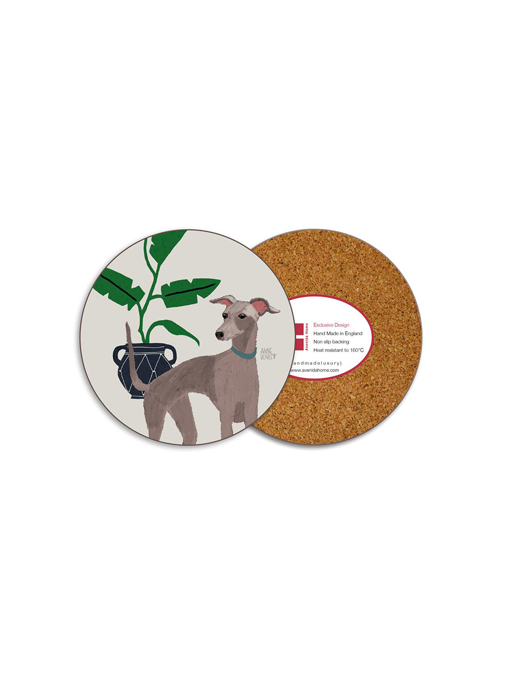 Dogs Whippet Round Coaster