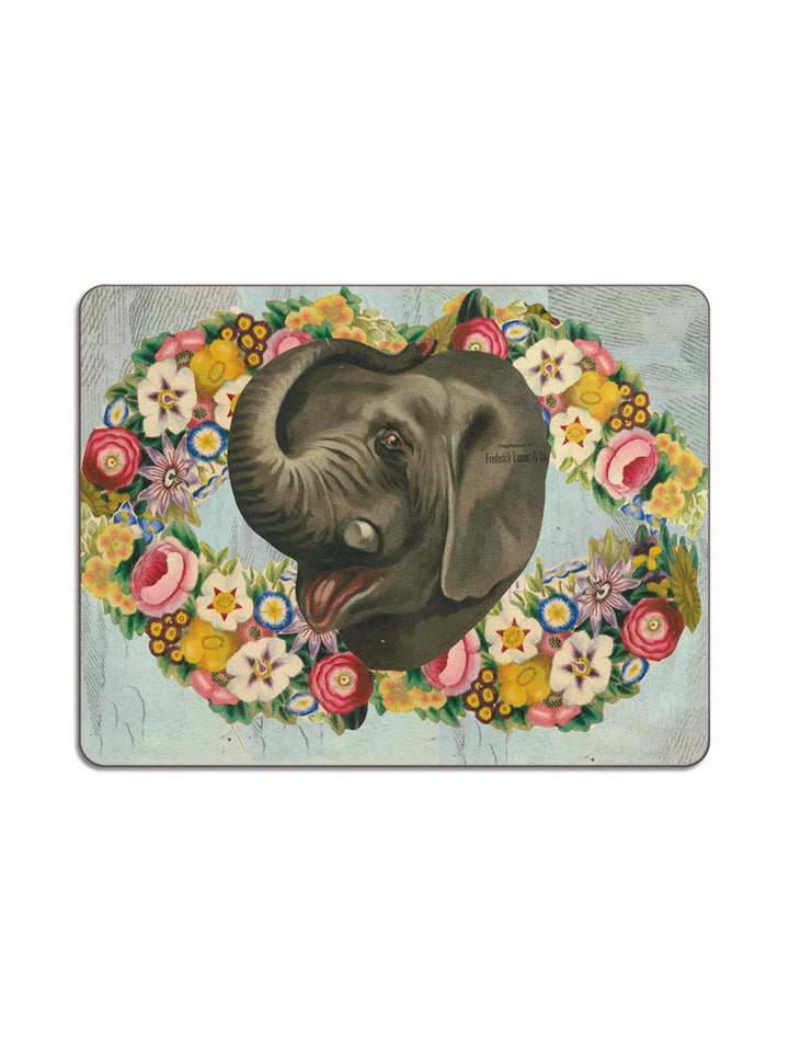 Elephant up Rectangular Table Mat from Avenida Home with artwork by John Derian