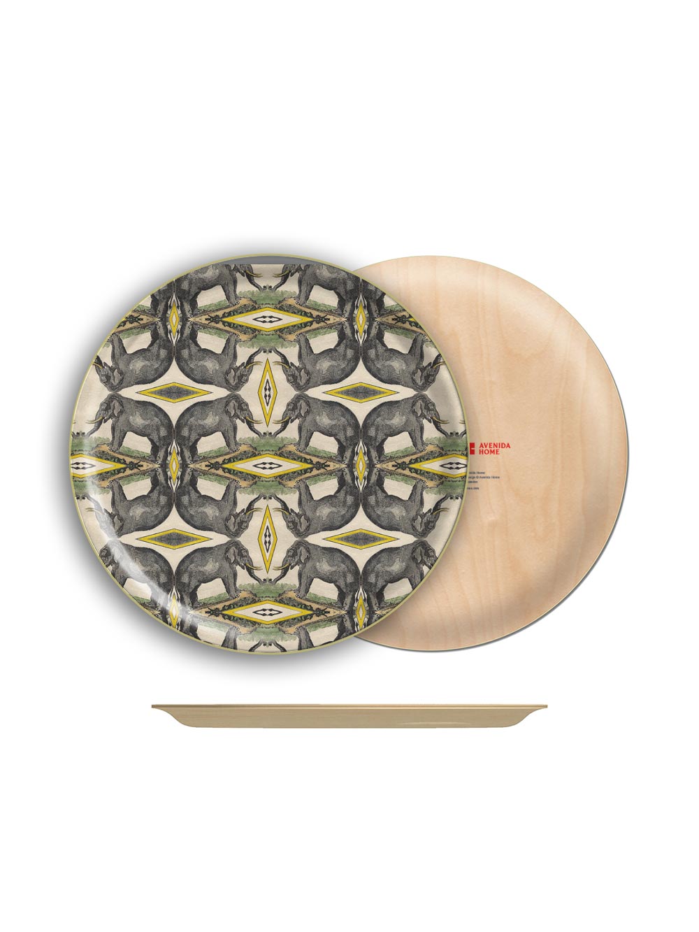 Elephants Large Round Tray