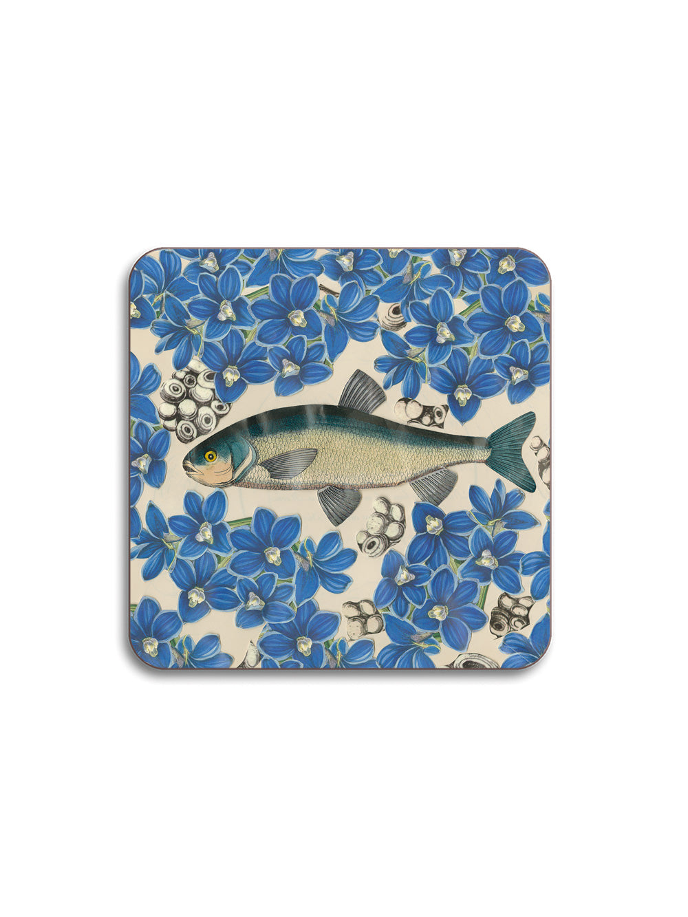 Fish and Flowers Square Coaster
