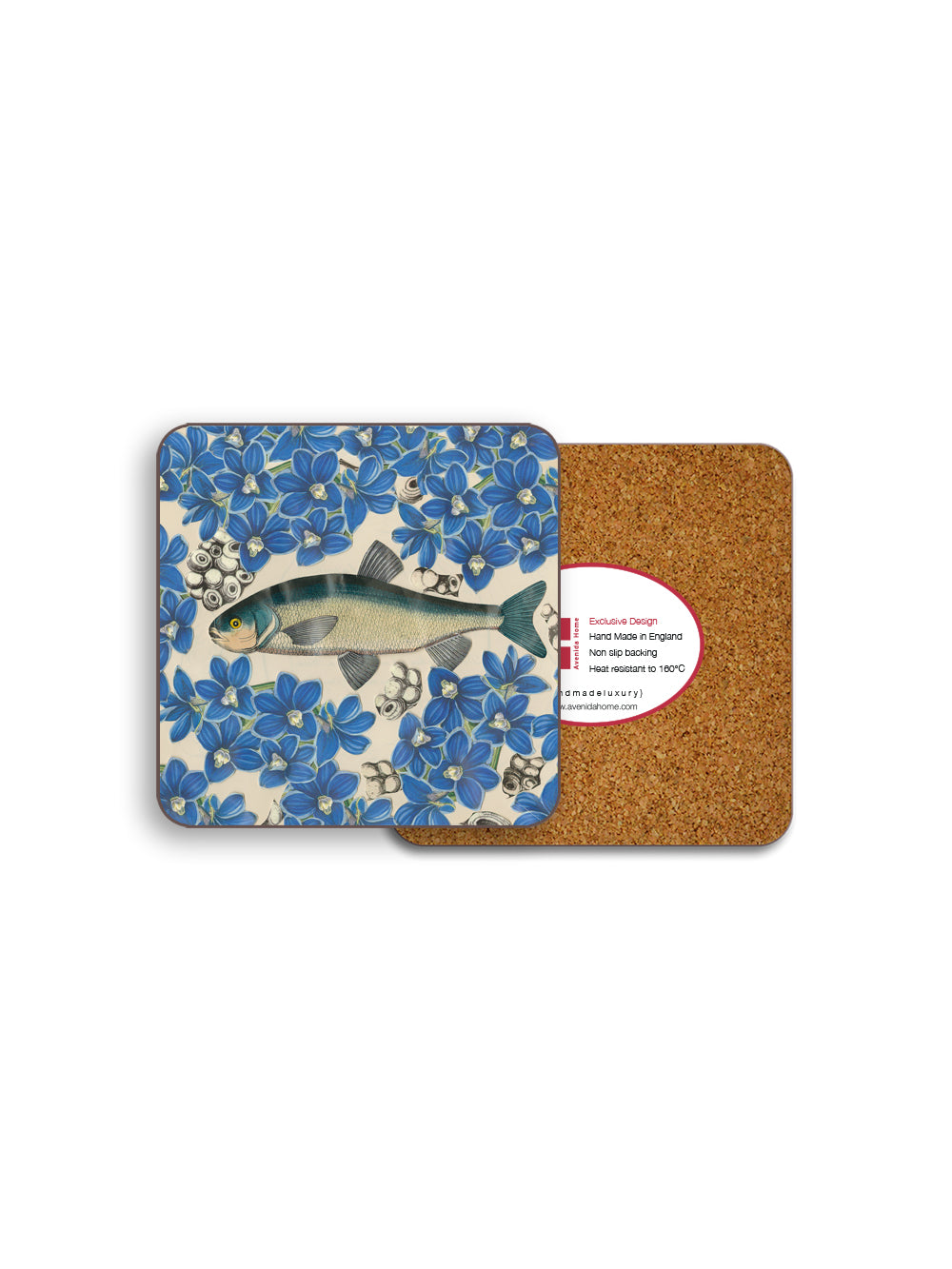 Fish and Flowers Square Coaster