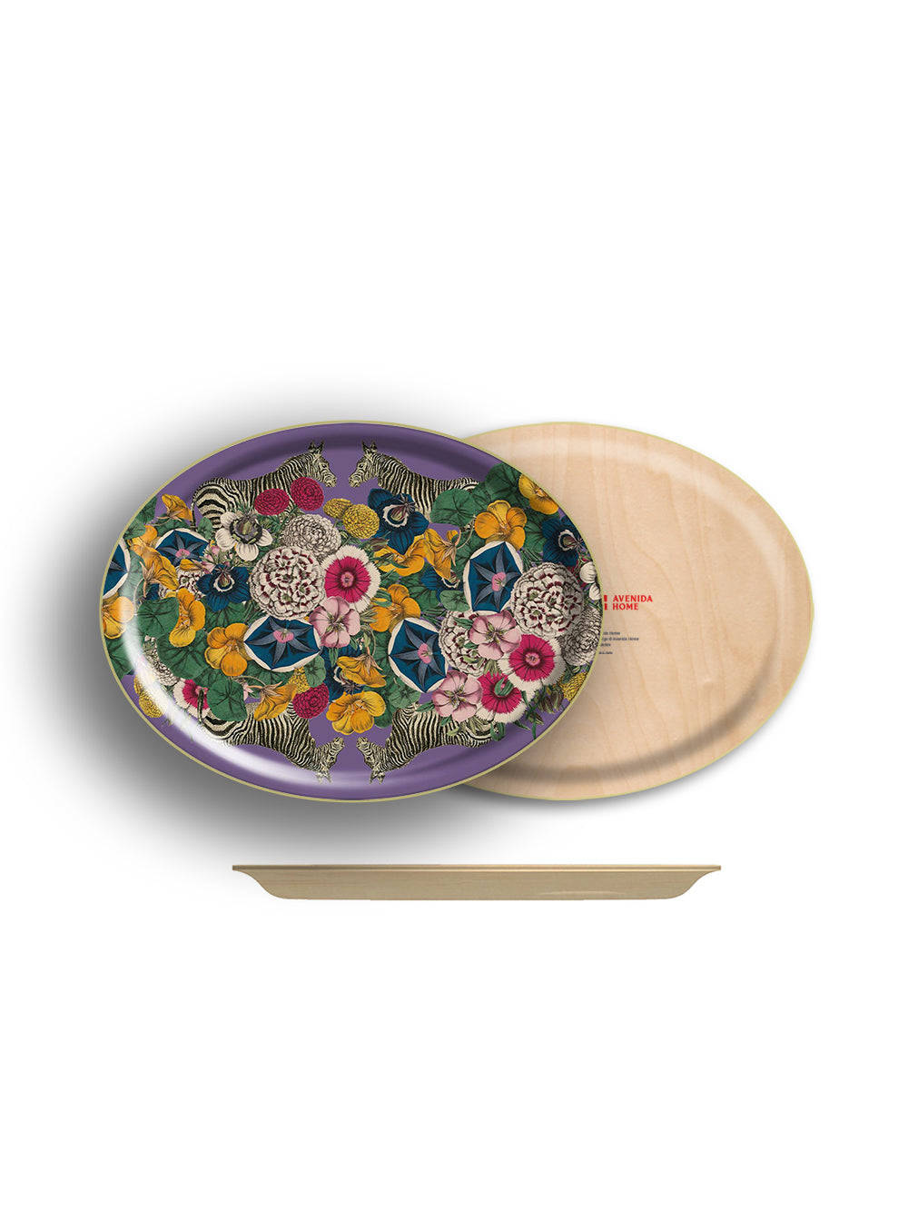 Flora Fauna Mauve Oval Tray