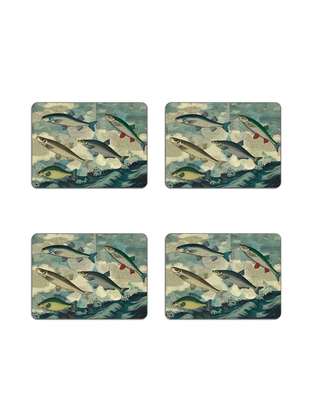 Flying Fish Rectangular Table Mat from Avenida Home with artwork by John Derian