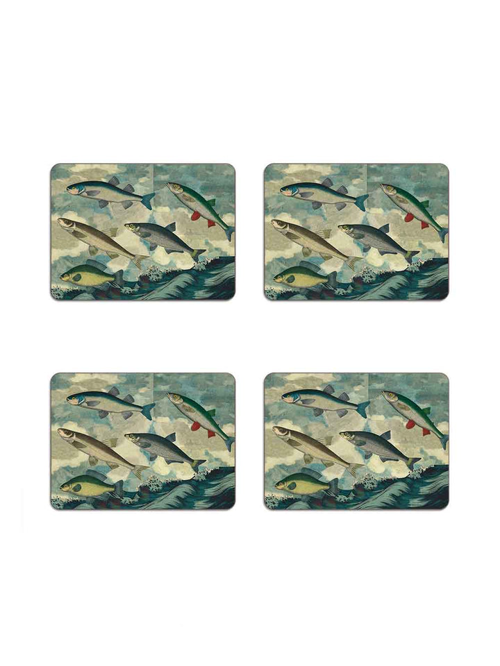 Flying Fish Rectangular Table Mat from Avenida Home with artwork by John Derian