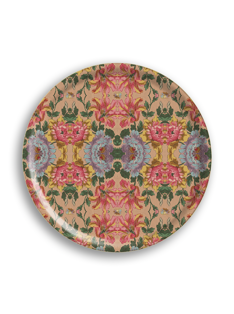 French Wallpaper Round Tray Design by Avenida Home with PATCH NYC 