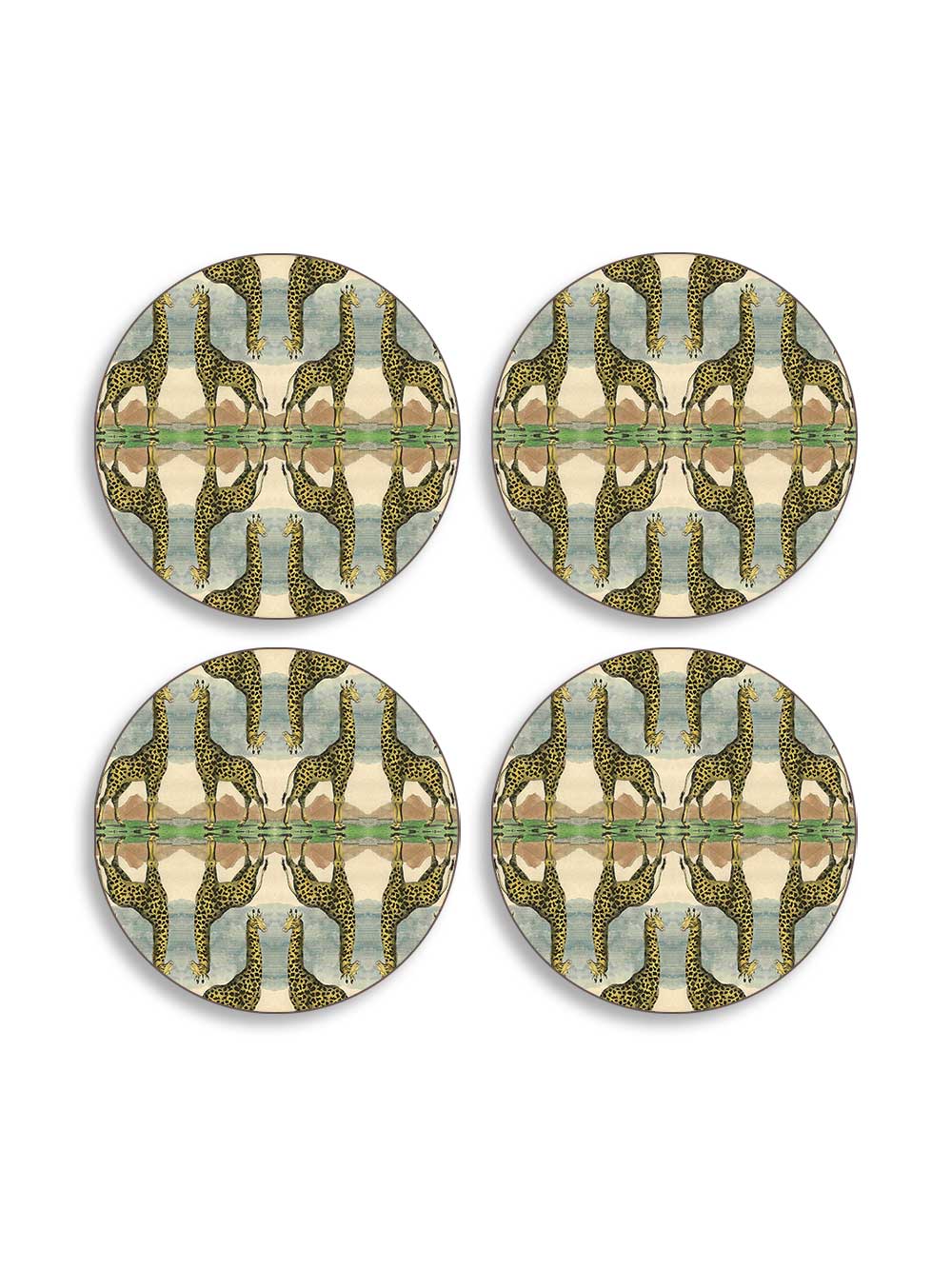 Giraffe Set of 4 Round Placemats