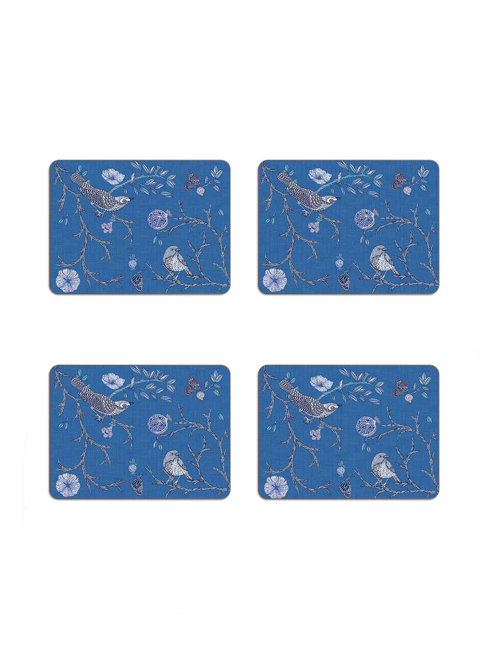 Indigo Birds Set of 4 Table Mats