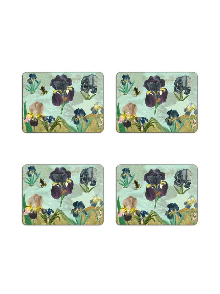 Iris and Frog Rectangular Table Mat from Avenida Home with artwork by John Derian