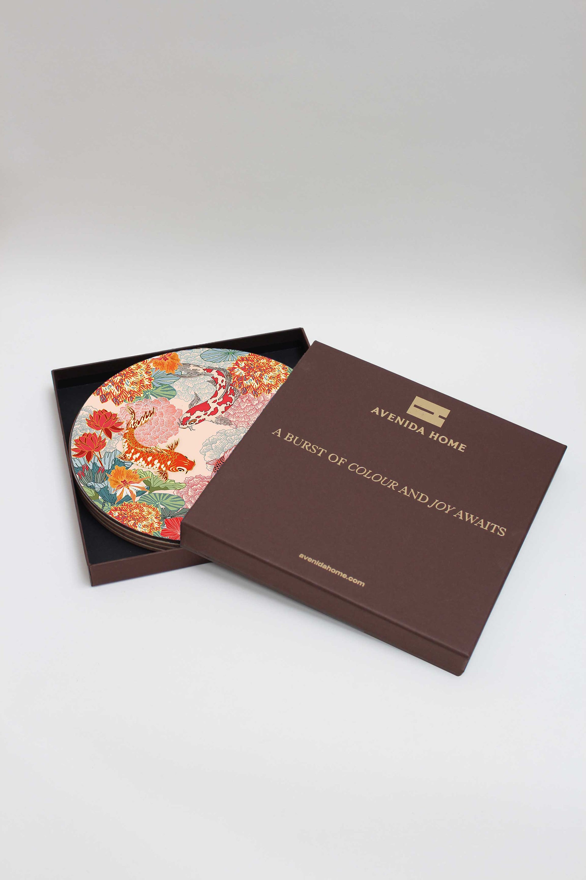 Lotus Set of 4  Round Placemats
