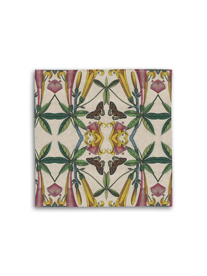 Yellow Flower Linen Napkin Design by Avenida Home with PATCH NYC