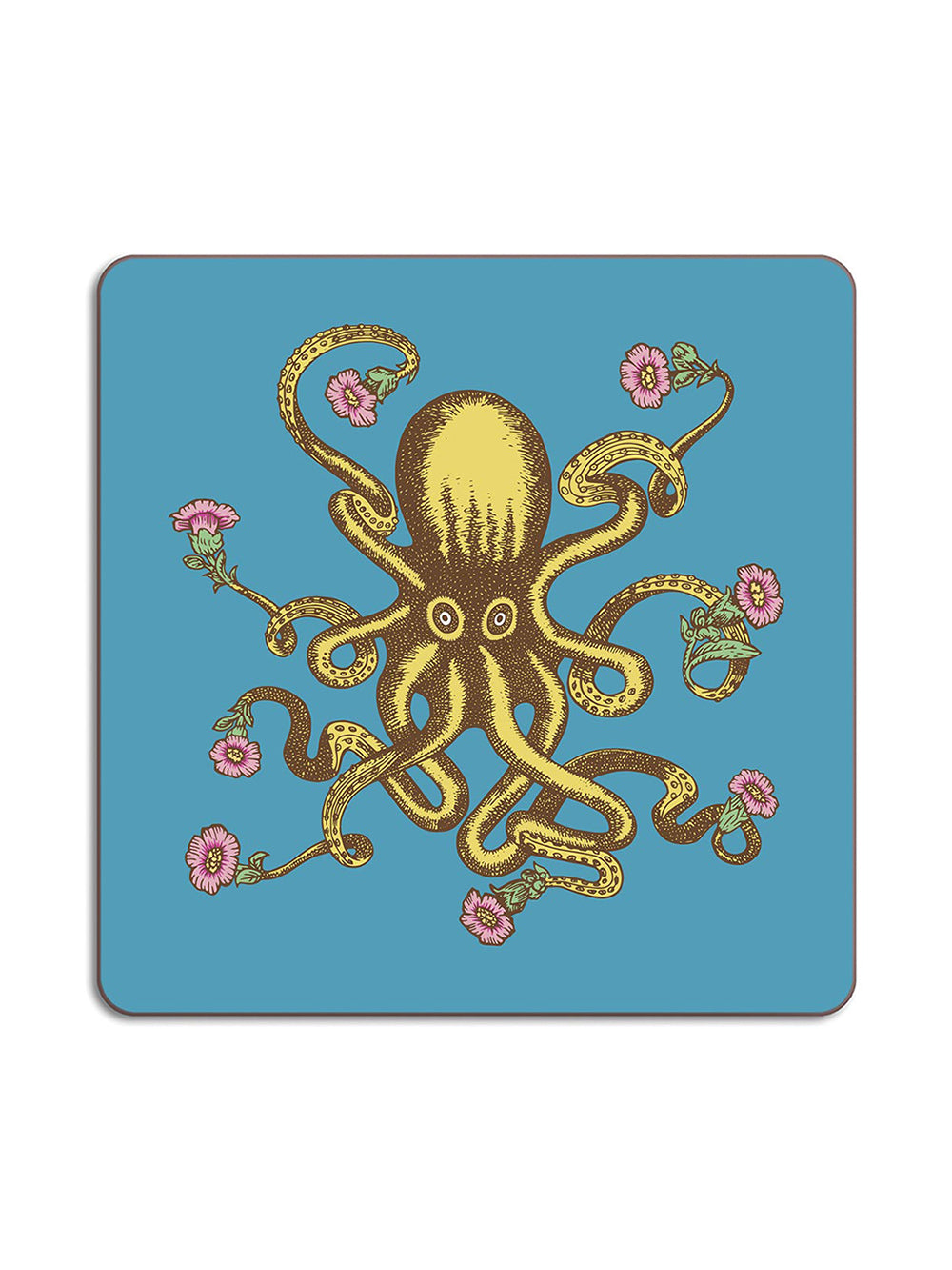Avenida Home octopus luncheon placemat blue Puddinhead animal floral illustration