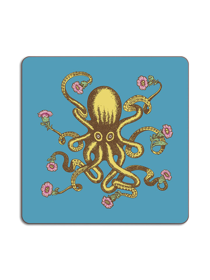 Avenida Home octopus luncheon placemat blue Puddinhead animal floral illustration