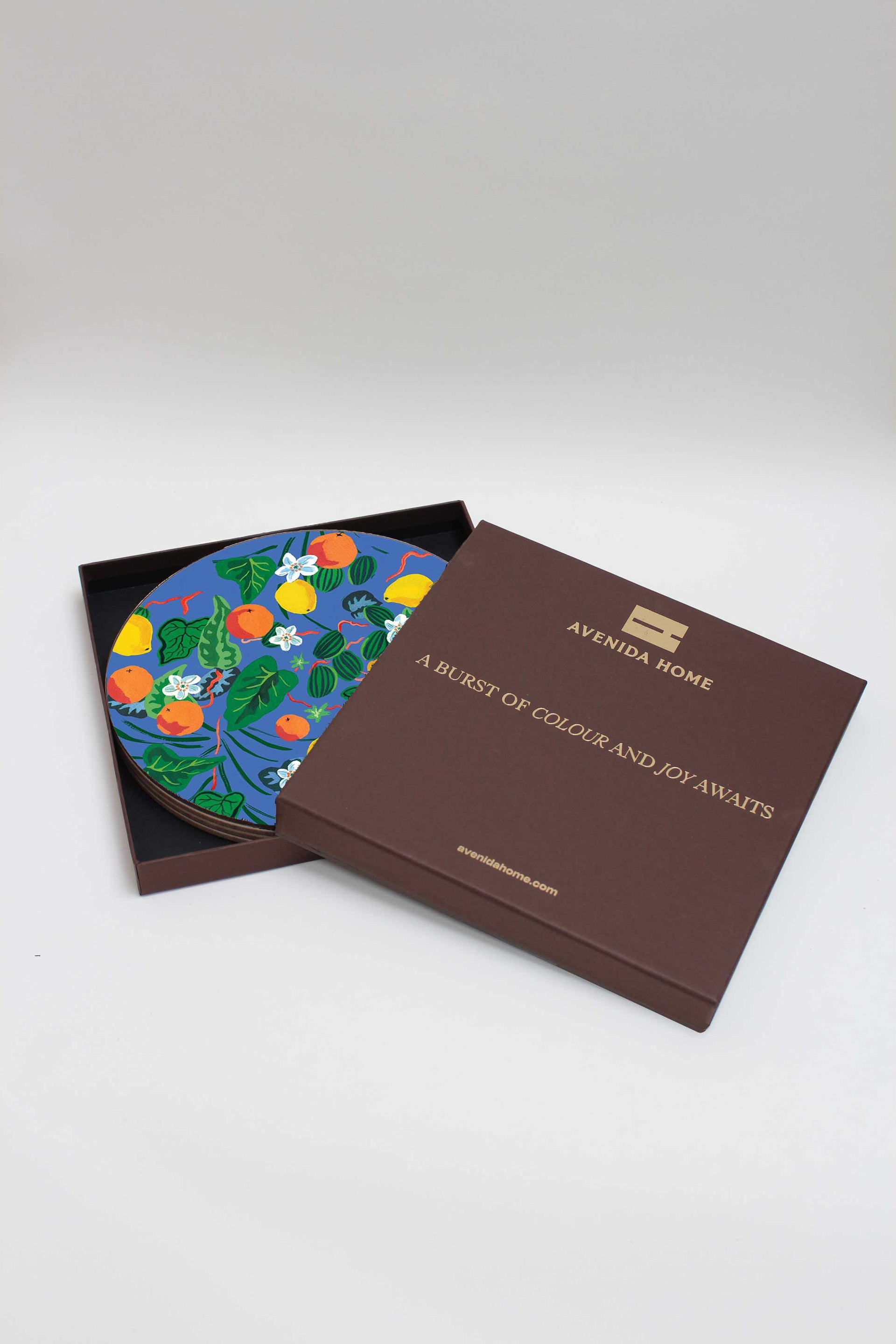 Oranges and Lemons Set of 4 Round Placemats