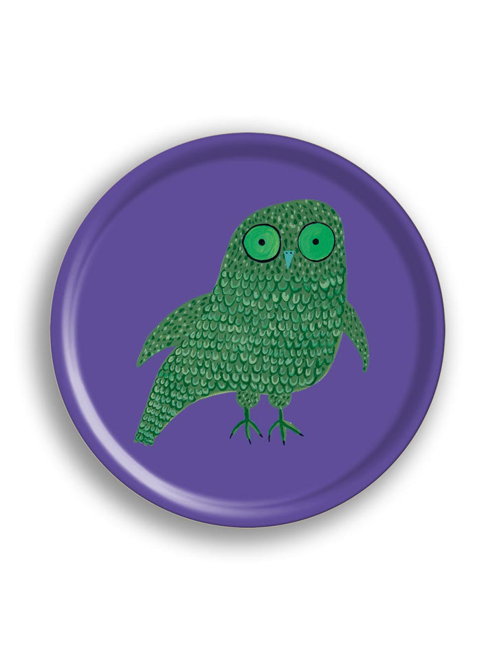 Purple Owl Round Tray Design by Studio Avenida, Avenida Home's own design house