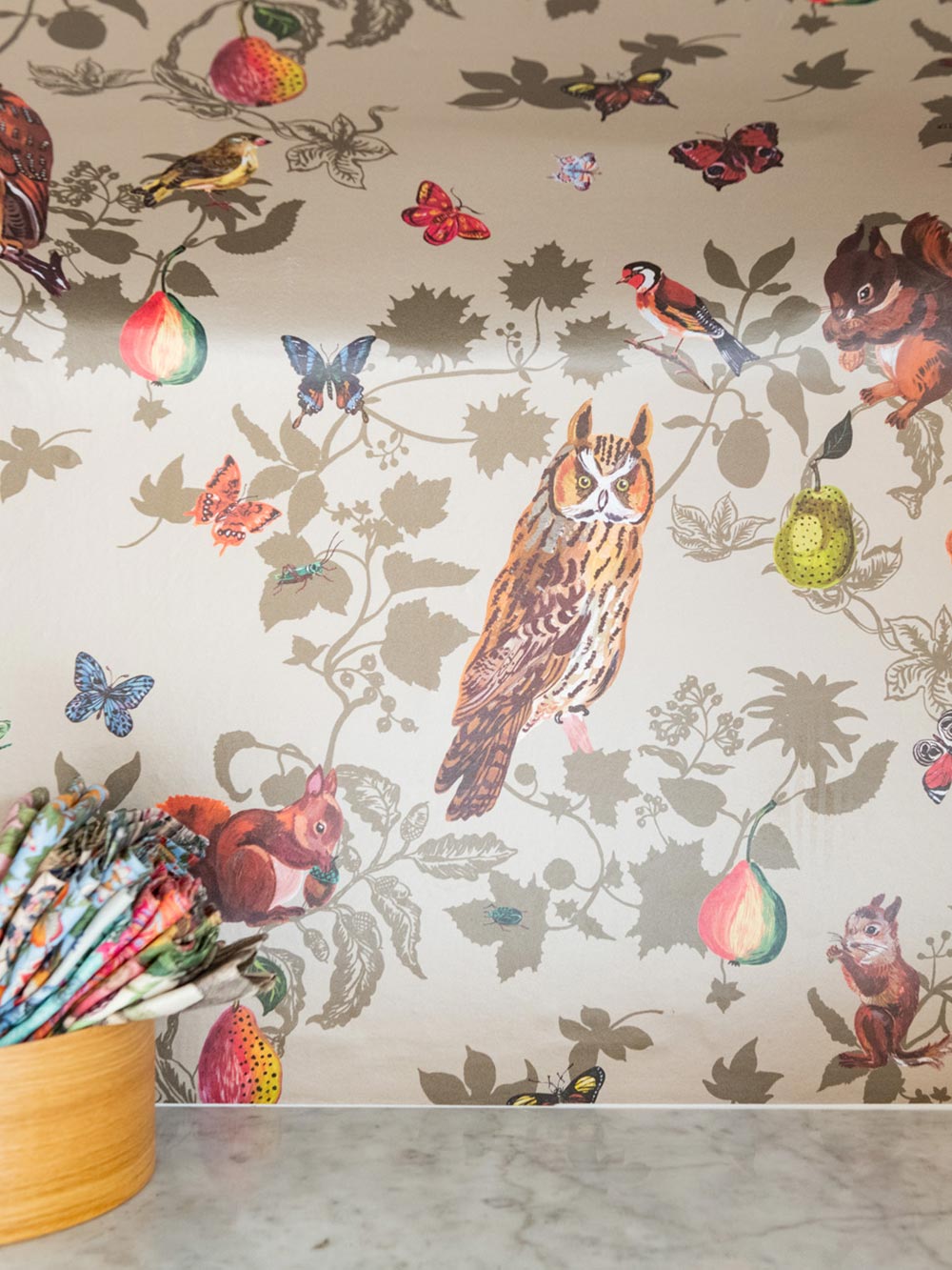Owls and Squirrels Wallpaper
