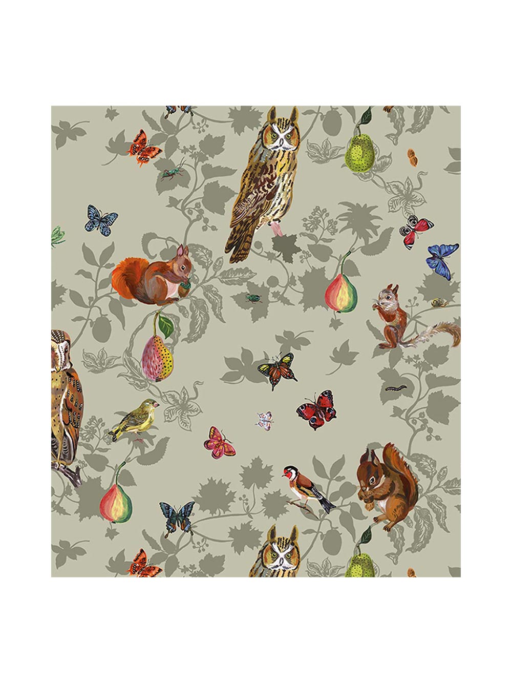 Owls and Squirrels Wallpaper
