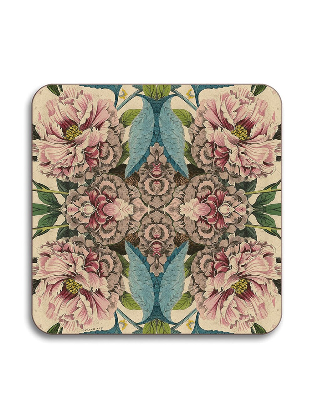 Peonies Square Placemat Design by Avenida Home with PATCH NYC 