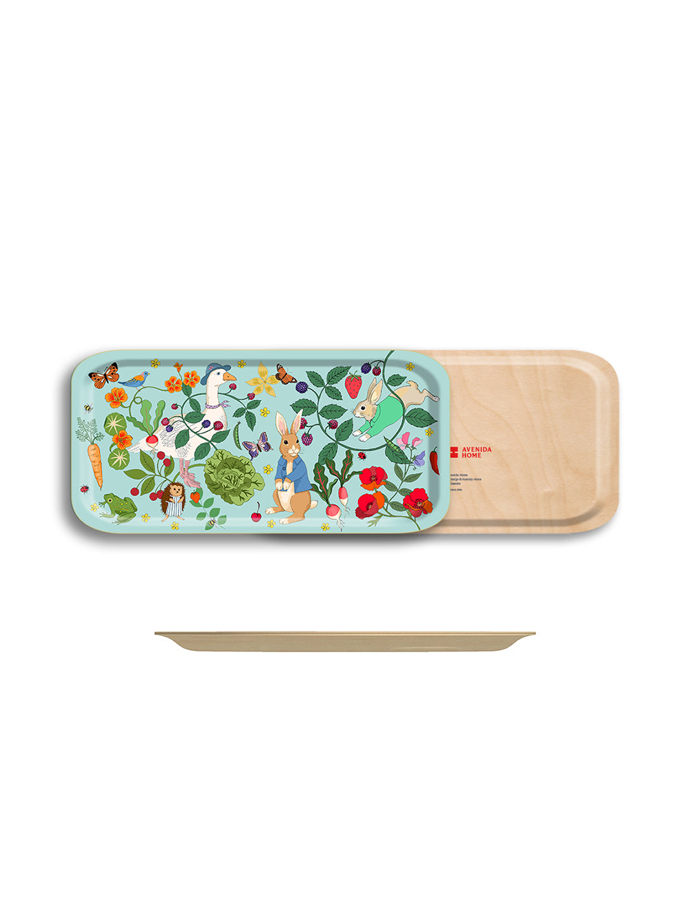 Peter Rabbit Aqua Birch Wood Tray