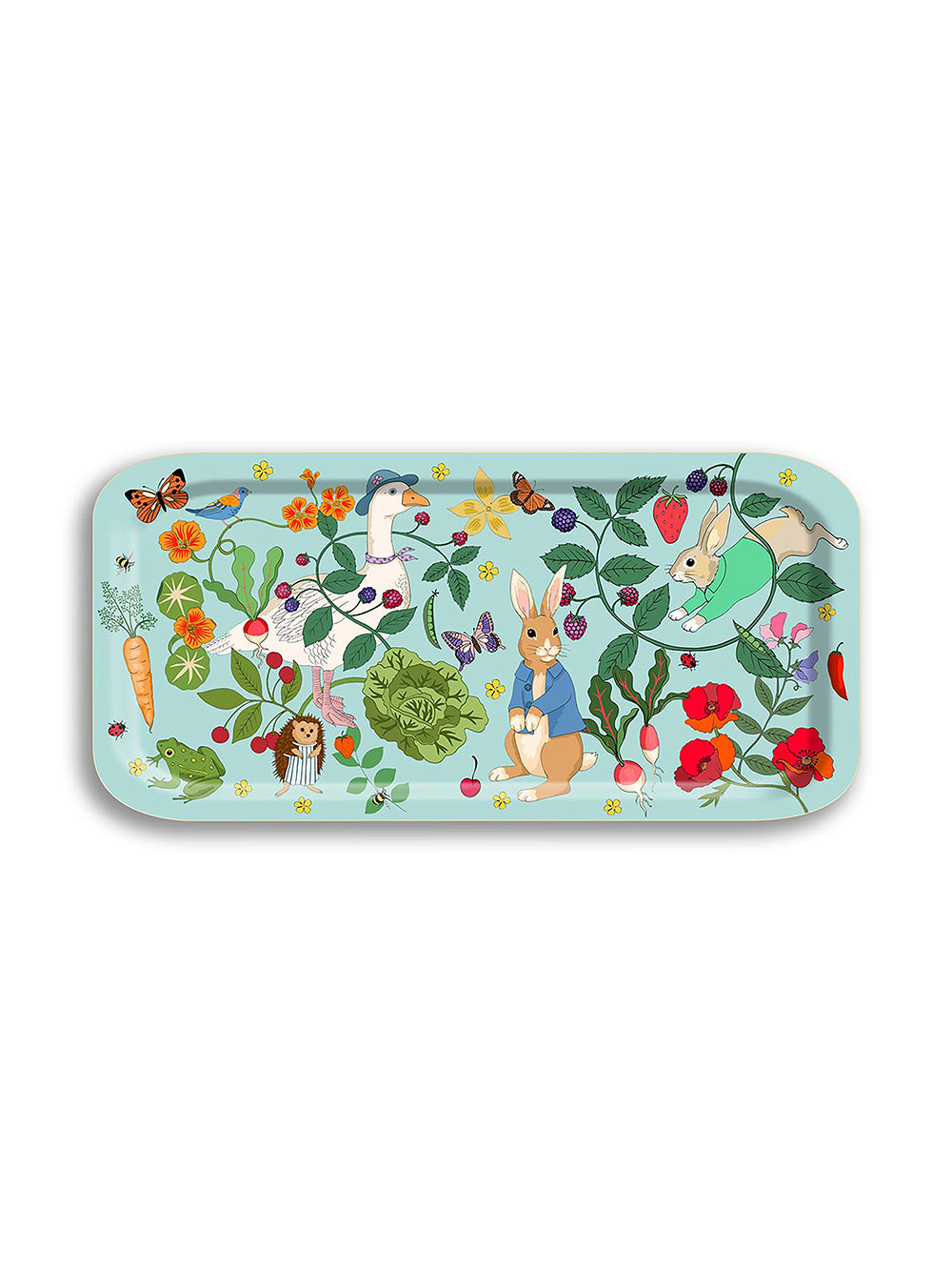Peter Rabbit Aqua Birch Wood Tray
