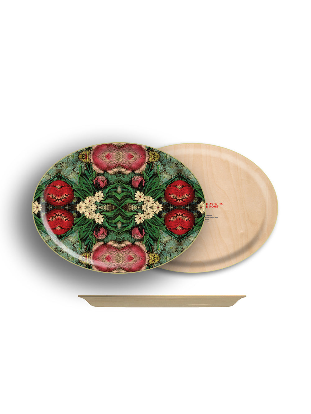 Pink Bouquet Oval Tray