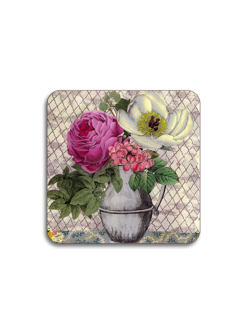 Pitcher of Flowers Square Coaster