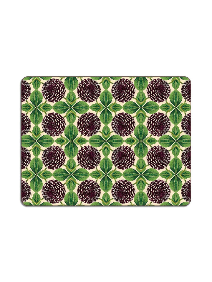 Purple Dahlia Rectangular Table Mat Design by Avenida Home with PATCH NYC 