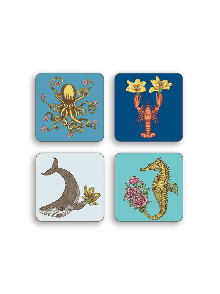 Seaside Animals Coaster Set Design by Avenida Home with Puddin'Head