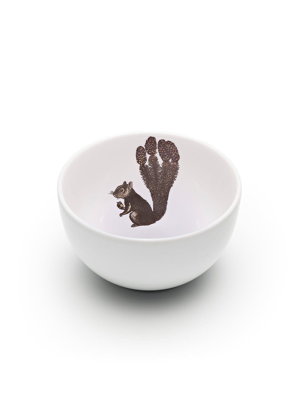 Avenida Home squirrel porcelain bowl floral illustration soft blush pink Puddinhead Animal Collection