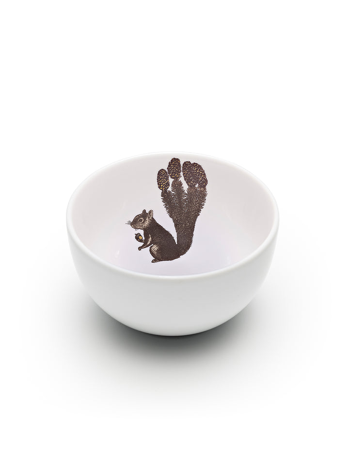 Avenida Home squirrel porcelain bowl floral illustration soft blush pink Puddinhead Animal Collection