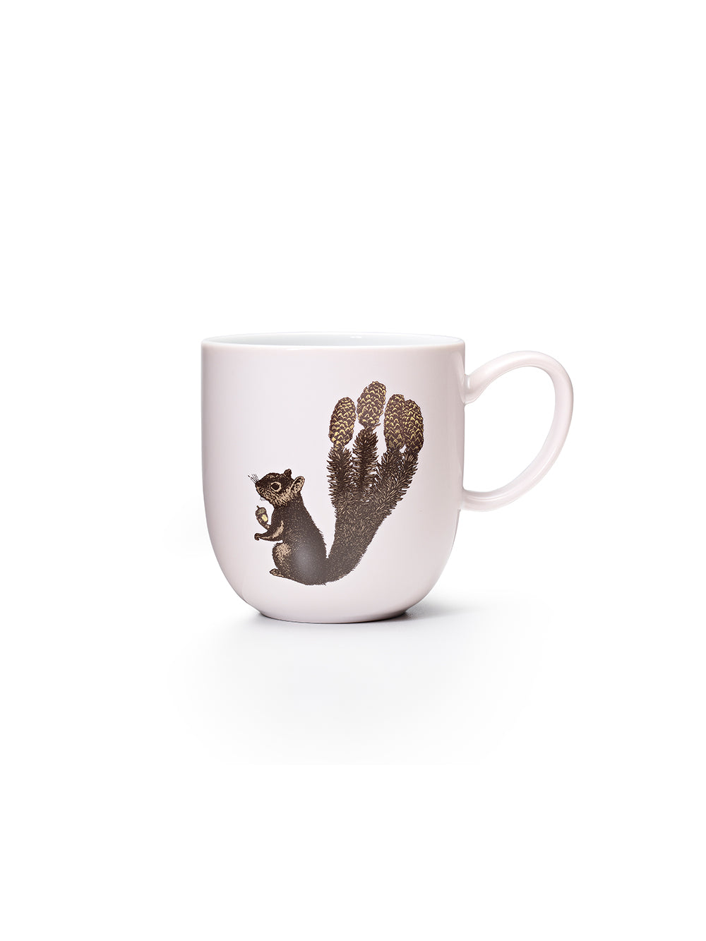 Avenida Home squirrel porcelain mug floral illustration soft blush pink Puddinhead Animal Collection
