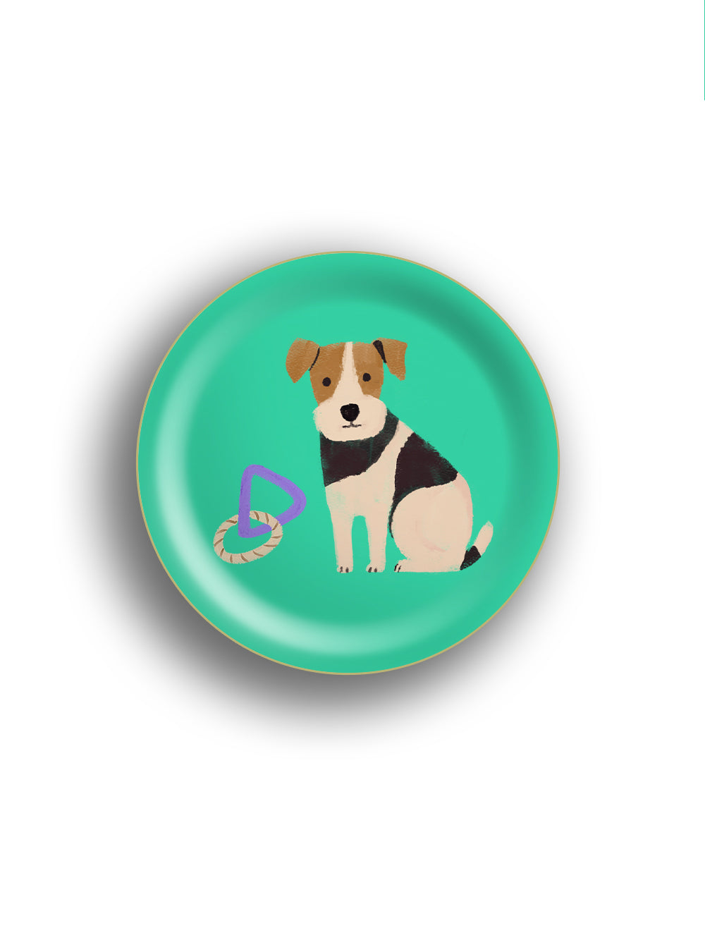 Terrier Jade Birchwood Mini Tray by Avenida Home featuring an illustrated dog design