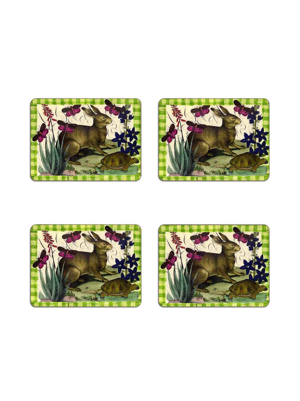 Tortoise and Hare Rectangular Table Mat from Avenida Home with artwork by John Derian