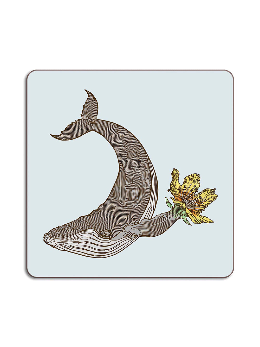 Avenida Home whale luncheon placemat blue Puddinhead animal floral illustration